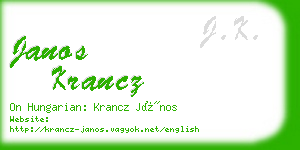 janos krancz business card